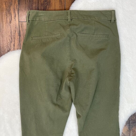 Old Navy Pixie Pants 4 Olive Green High-Rise Skinny Ankle Stretch Cotton Twill - Picture 5 of 11